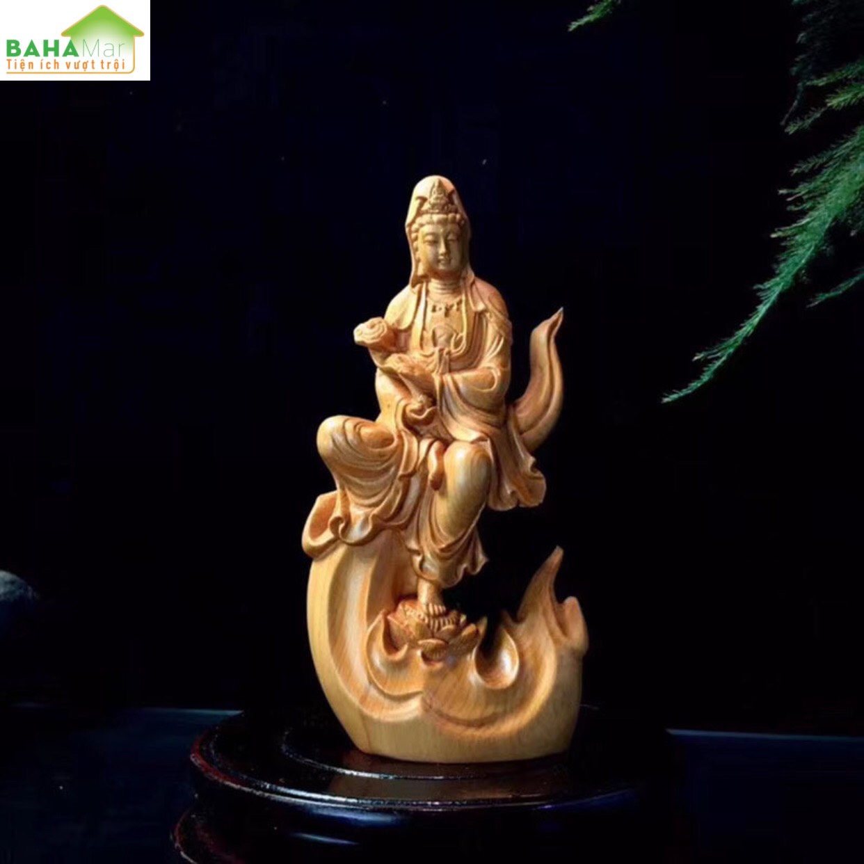 TƯỢNG ĐIÊU KHẮC GỖ - PHẬT BÀ QUAN ÂM "BAHAMAR" Chất liệu gỗ chắc chắn, chất lượng cao và bảo vệ môi trường, tay nghề tinh tế và chất lượng cao.