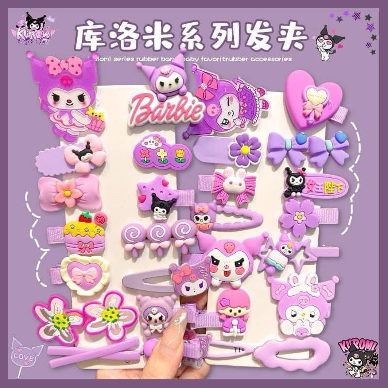 Set kẹp,Cặp,Cột tóc 14 món cho bé gái hình '' KUROMI '' cute xinh xắn hot 2024 - giao mầu ngẫu nhiên
