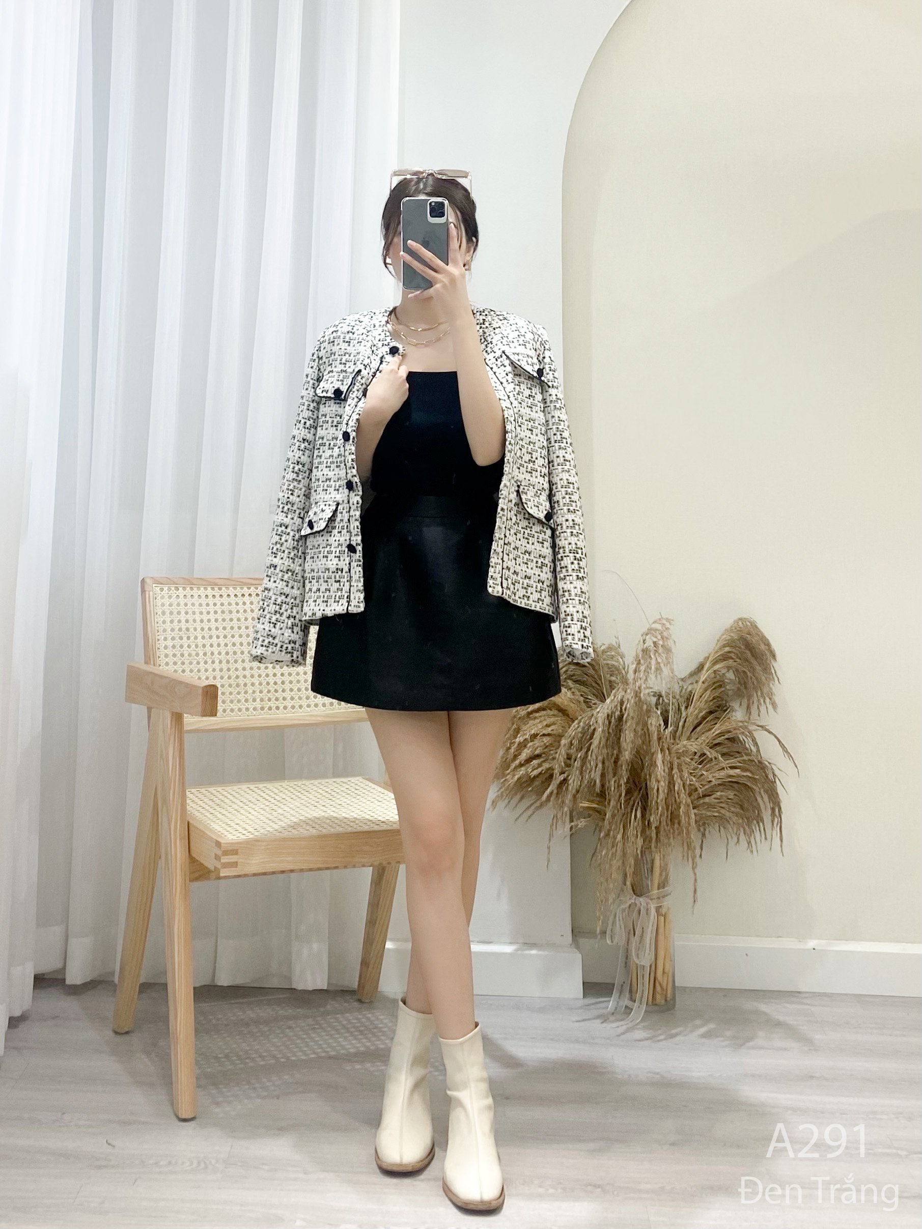 Áo Khoác Hàng Thiết Kế Cao Cấp Chất Dạ Tweed May 2 Lớp Cao Cấp- Thời Trang Thiết Kế Style By Mm A291