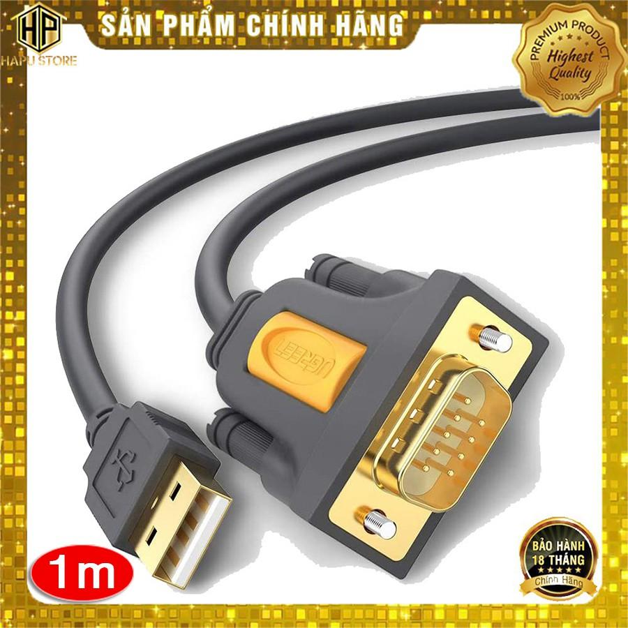 Cáp USB to Com RS232 DB9 Ugreen 20211 dài 1.5m chính hãng - Hàng Chính Hãng