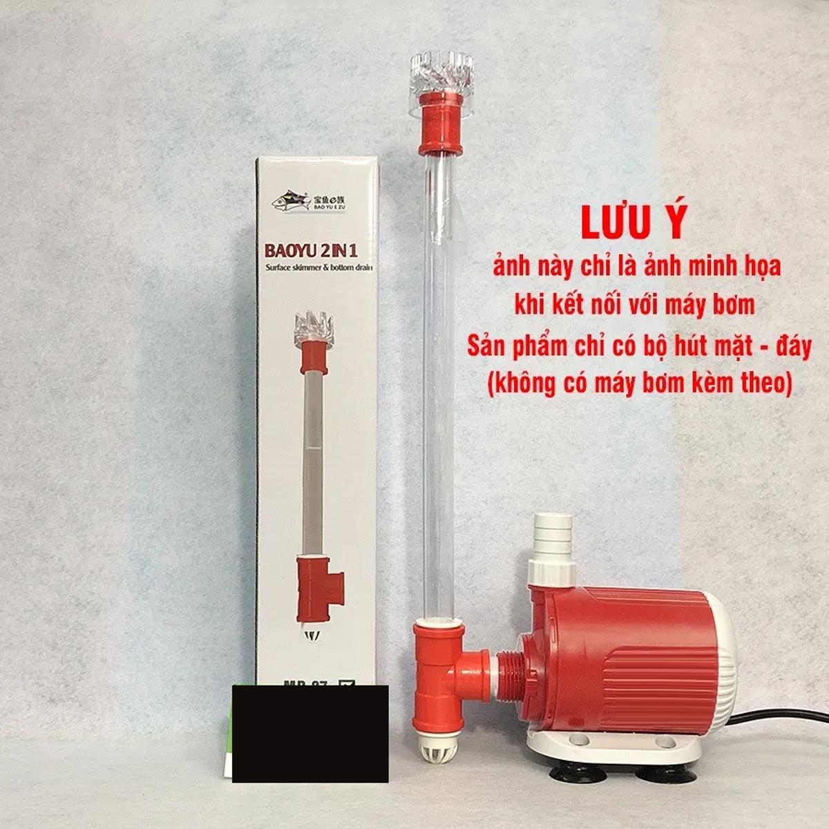 Bộ hút mặt hút đáy hồ cá cho bơm BAOYU BY102 BY103, BY104 MD27 tự xoay , nhỏ gọn, hiệu quả