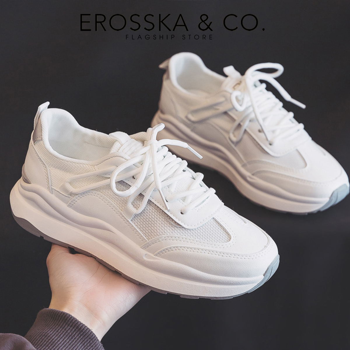 Erosska - Giày sneaker nữ đi học êm chân năng động _ GS010