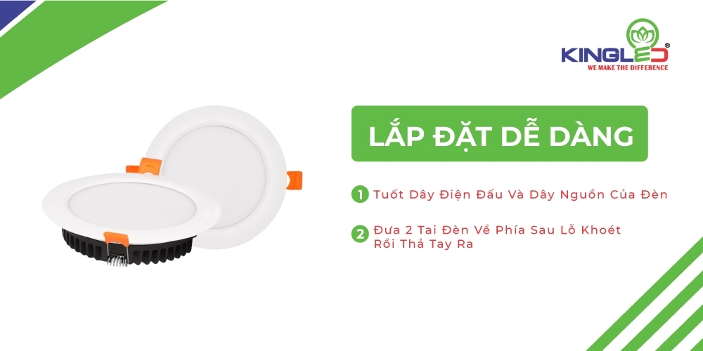 Đèn Âm Trần Ruby 8W Ø90 KINGLED