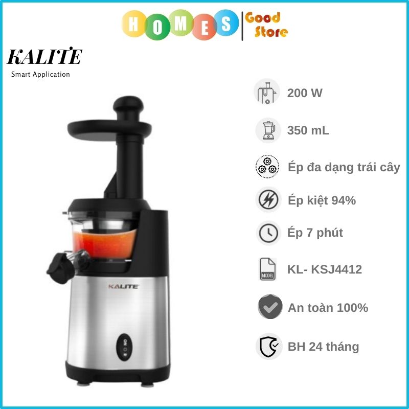 Máy Ép Trái Cây, Máy Ép Chậm KALITE KSJ4412 Công Nghệ Châu Âu Dung Tích 350 ML Công Suất 200 W - Hàng Chính Hãng