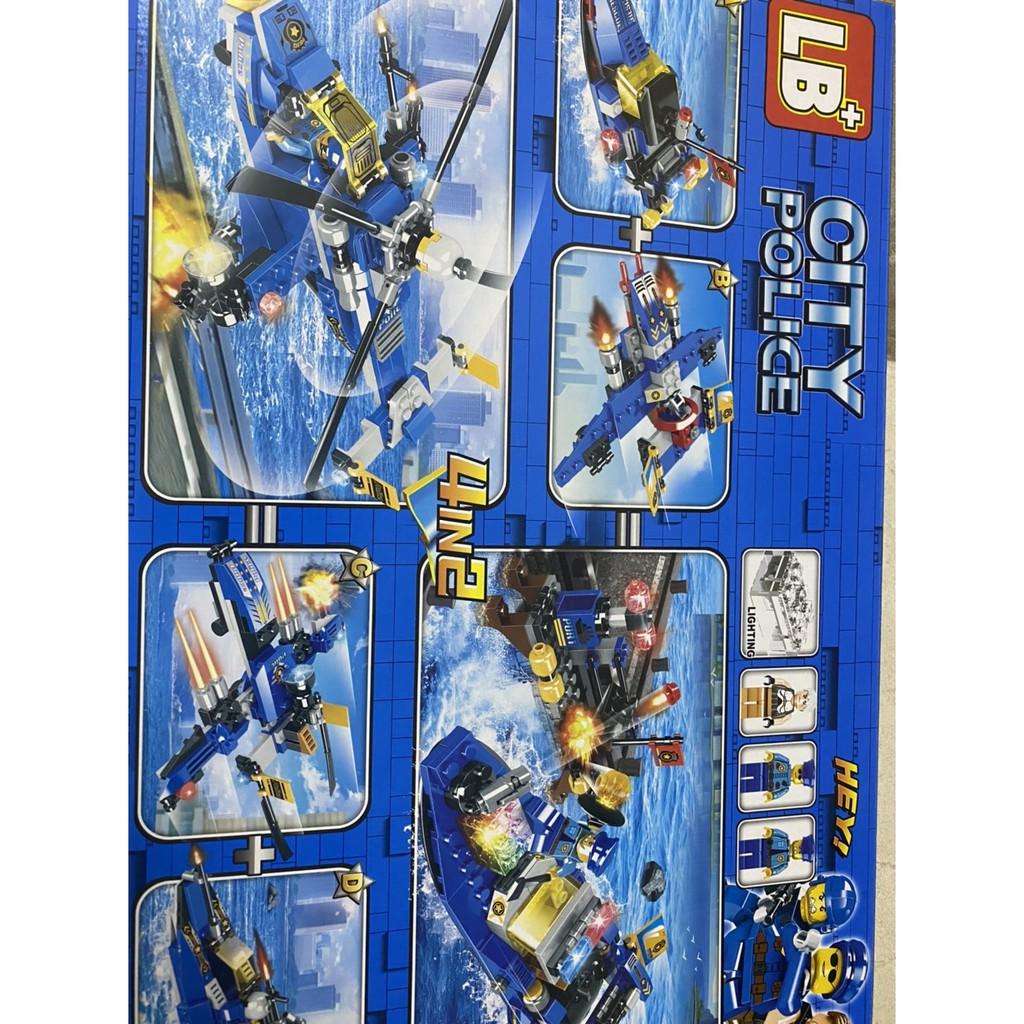 BỘ LEGO XẾP HÌNH LẮP RÁP MÔ HÌNH 4IN2 388 CHI TIẾT CITY POLICE