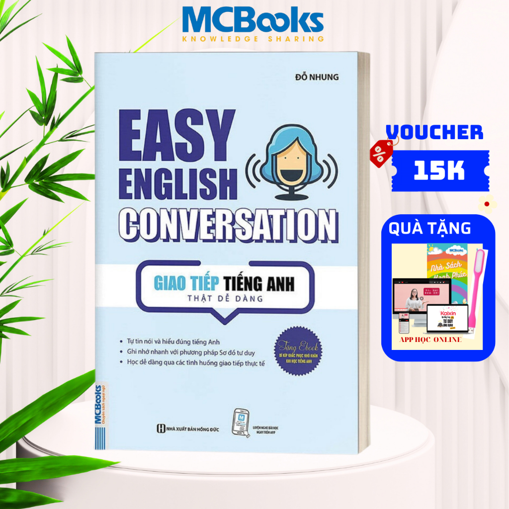 Sách - Easy English Conversation – Giao tiếp tiếng Anh thật dễ dàng - Học Kèm App Online - MC