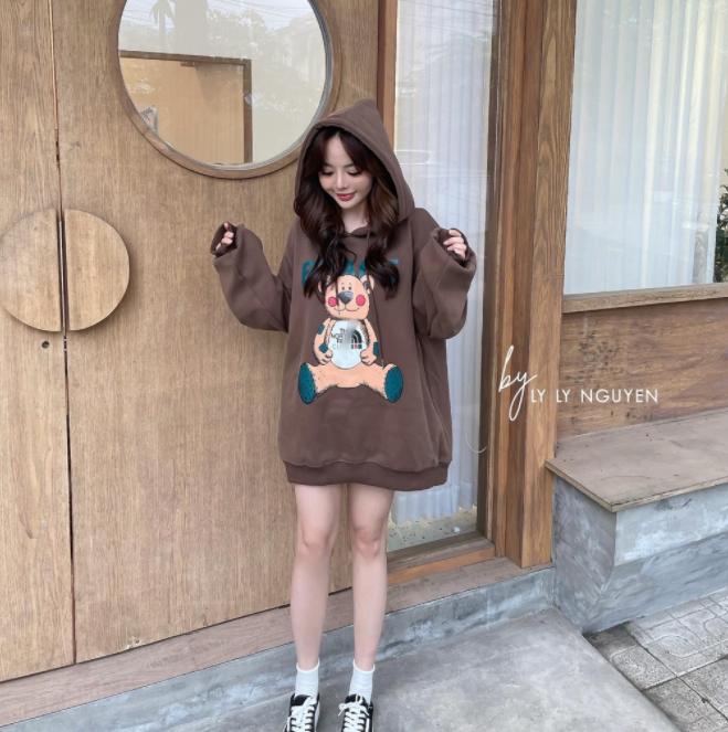 Disney Nam Nữ Khoác Chuột Mickey Áo Khoác Hoạt Hình Tay Dài Thời Trang Có Mũ Nam Nữ, ÁO HOODIE COOL TEDDY CÁ TÍNH, ÁO GẤU BEARE MŨ NÂU, áo khoác hoodie beabe unisex oversize ulzzang  đáng yêu cực xinh mùa thu đông