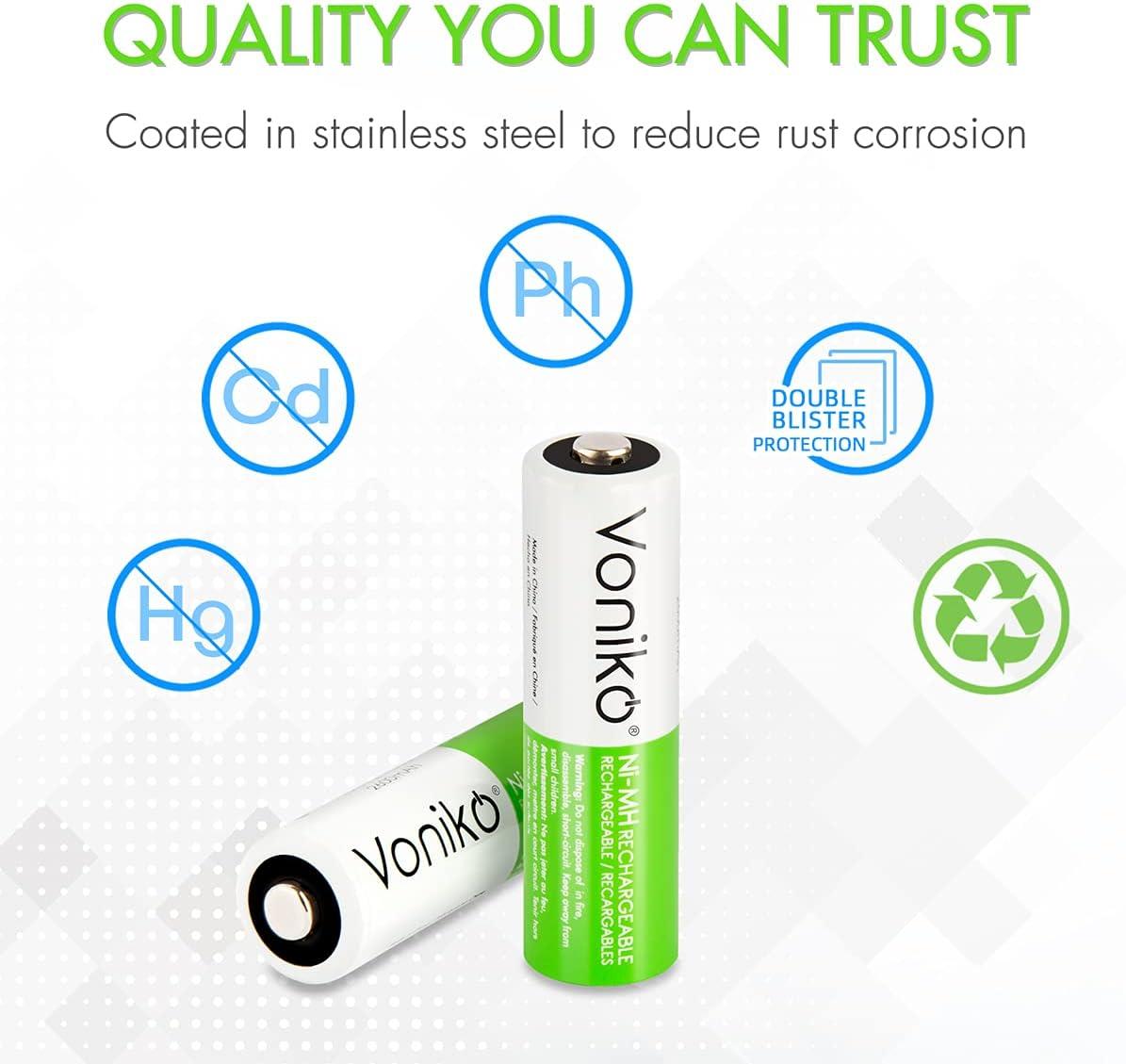 Vỉ 2 Pin Sạc AA 1300mAH - Voniko