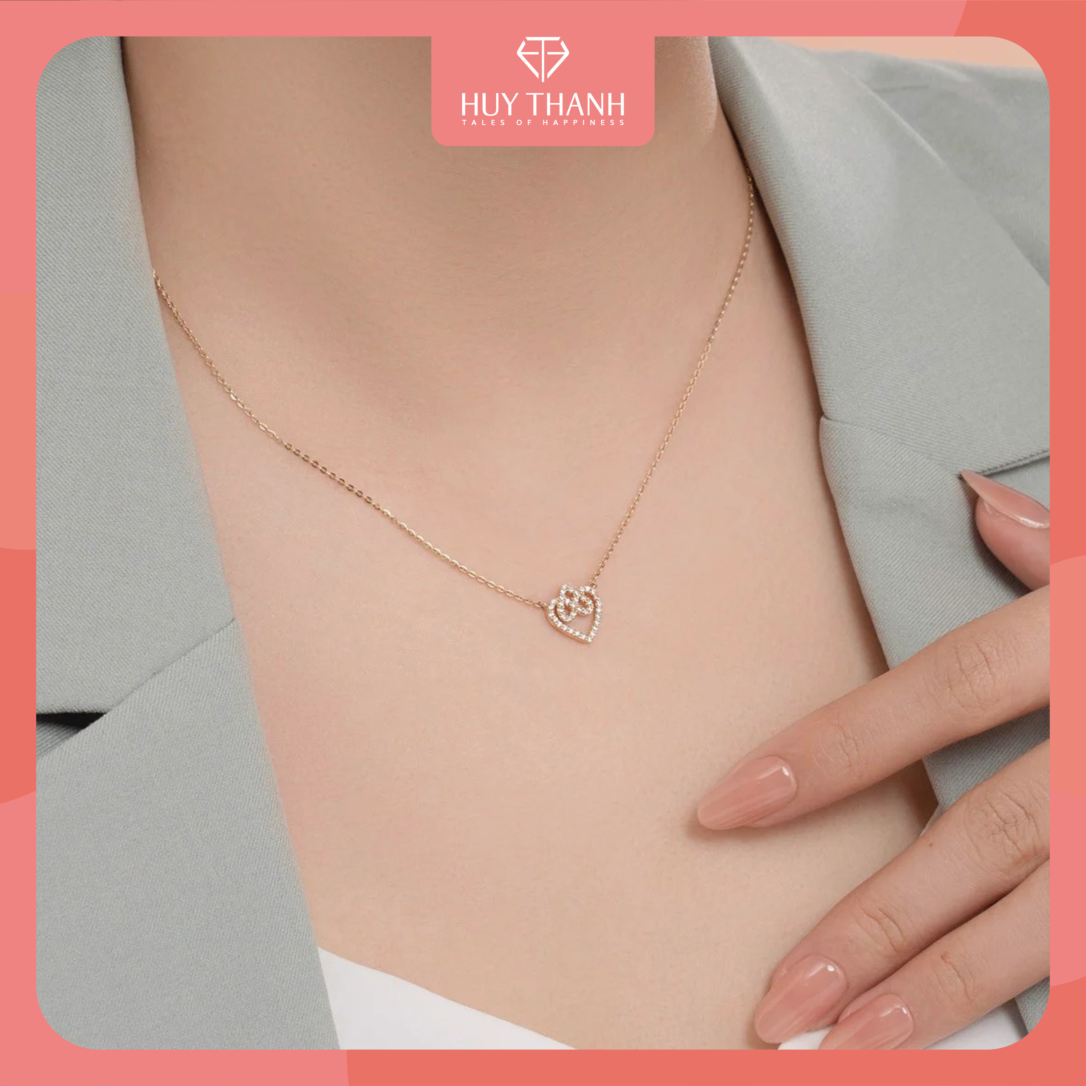 Dây Chuyền Vàng Tây 14k Everlasting Love DCMAMD663 Huy Thanh Jewelry