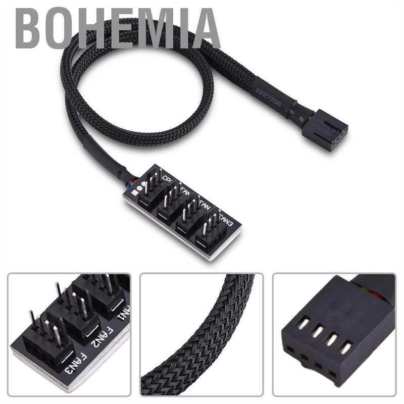 4-Port Fan HUB 4-Pin Splitter Cable Extender Computer CPU/Case Power Adapter