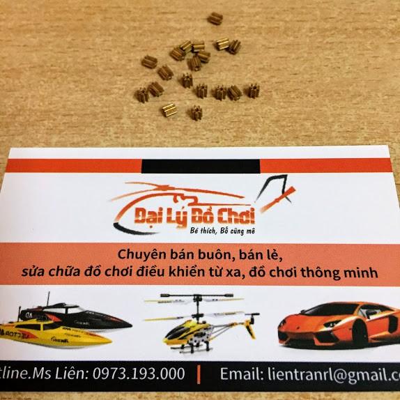 Bánh răng đồng 7 răng lỗ trục 1mm nối trục động cơ