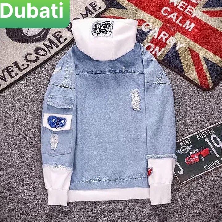 ÁO KHOÁC JEAN NAM NỮ UNISEX CHẤT BÒ CÓ NÓN XANH BIỂN HOT NHẤT HIỆN NAY HÀN QUỐC - DUBATI FASHION