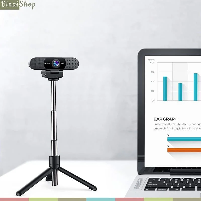 Emeet SmartCam S600 - Webcam Họp Trực Tuyến Góc Rộng, Độ Phân Giải 4K, Tốc Độ 60FPS, Tự Động Lấy Nét Chỉnh Sáng [TẶNG CHÂN WEBCAM] - Hàng chính hãng