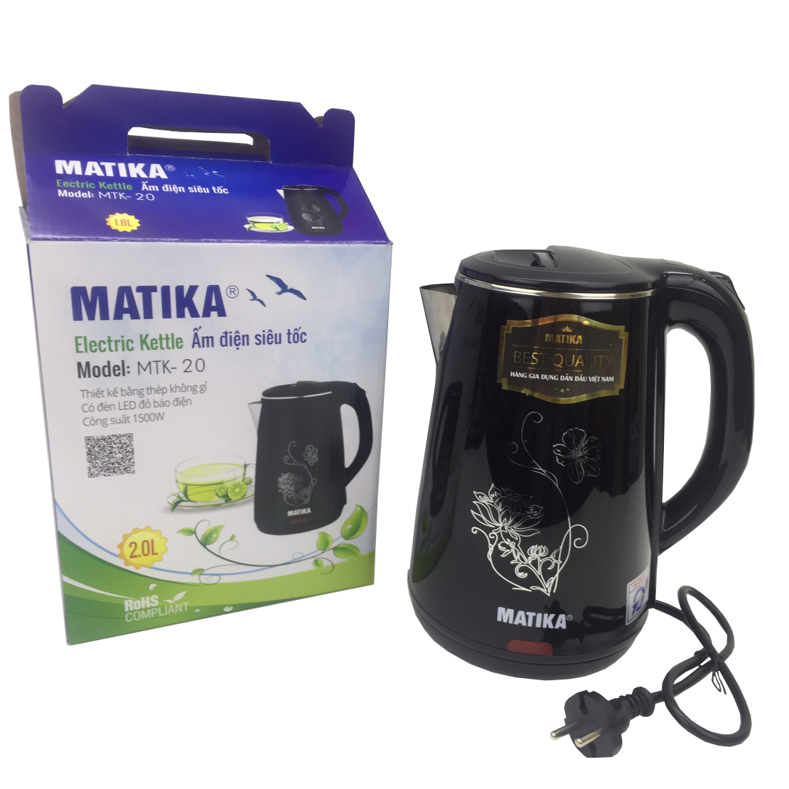 Bình Đun Siêu Tốc Matika MTK-20 - Hàng Chính Hãng