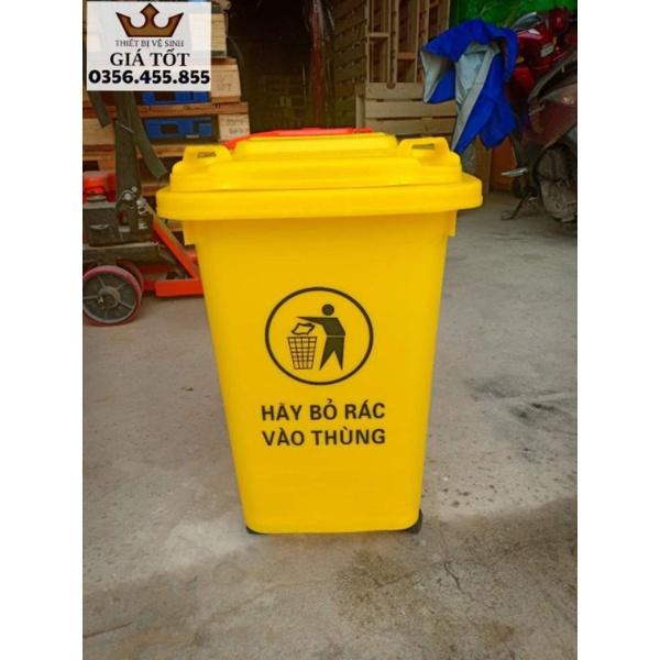 Thùng rác nhựa công cộng 60l 4 bánh xe ( hàng nhập khẩu )