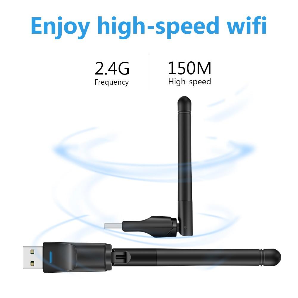 150Mbps Mini USB WiFi Card Mạng Không Dây LAN MT7601 Bộ Thu Wi-Fi Phát Ăng Ten 2dB 2.4Ghz 802.11b/g/n Ethernet