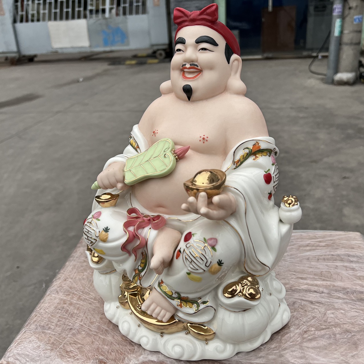 Tượng Thần Tài Thổ Địa sứ đức hóa cao cấp nhập khẩu Đài Loan cao 29cm – TRẮNG