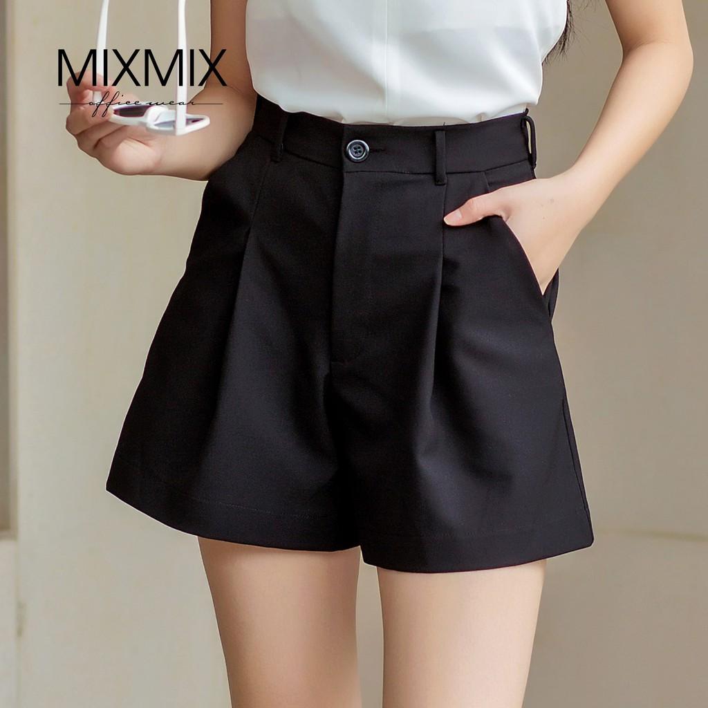 Quần Short kaki nữ màu đen cá tính - MIXMIX - Hàng thiết kế - Shop chụp