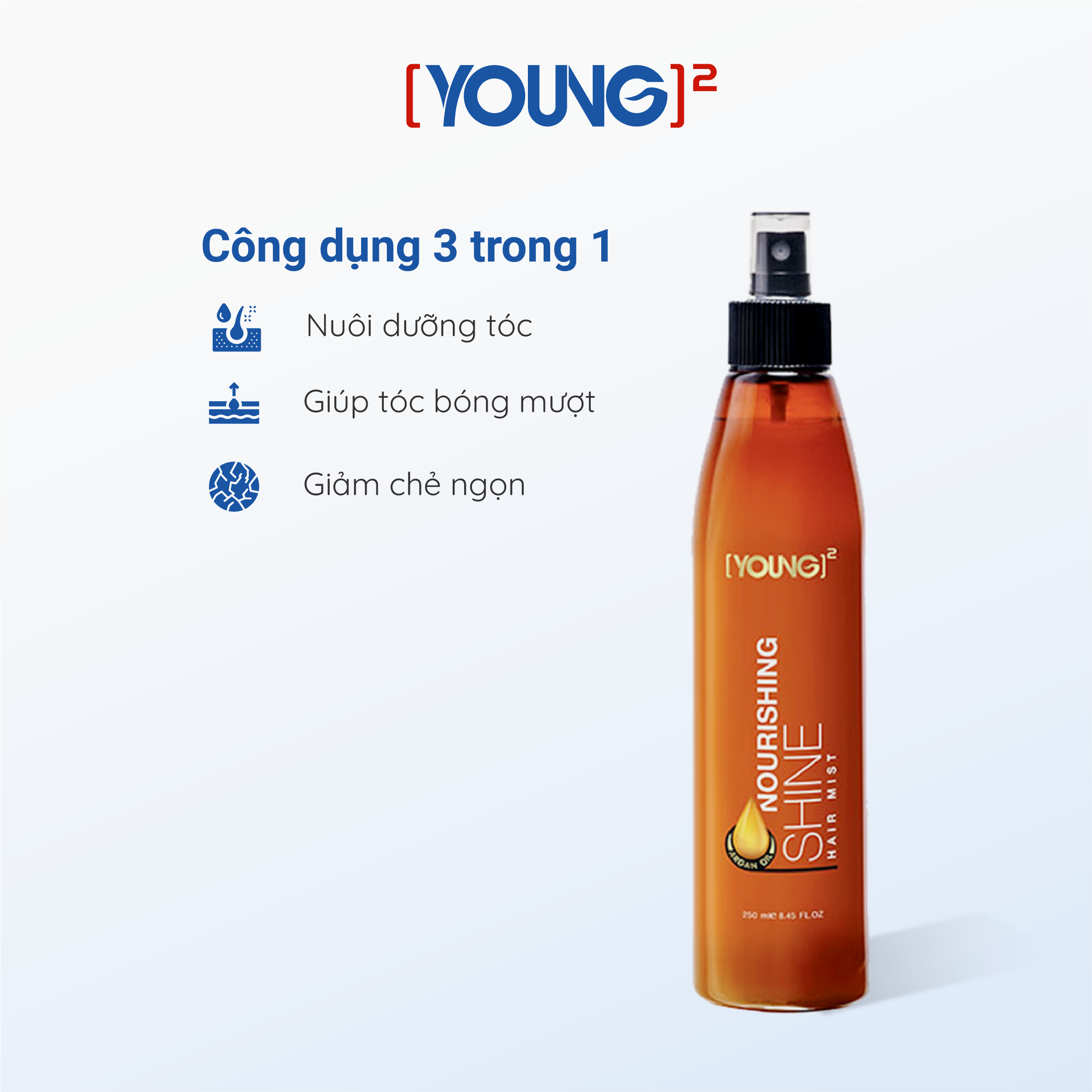 Xịt dưỡng tóc YOUNG giúp tóc chắc khỏe và giảm chẻ ngọn 250ml