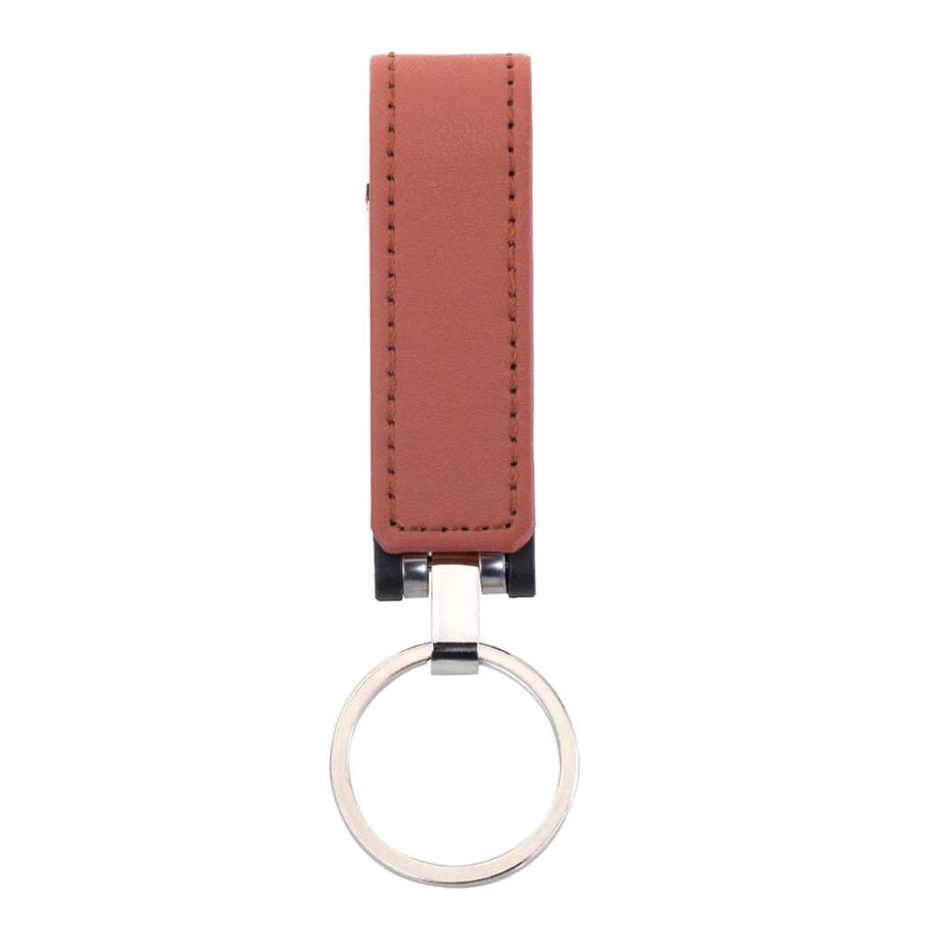 USB Flash Drive Mini USB 2.0 Key Chain PU Leather USB Stick Drive Brown