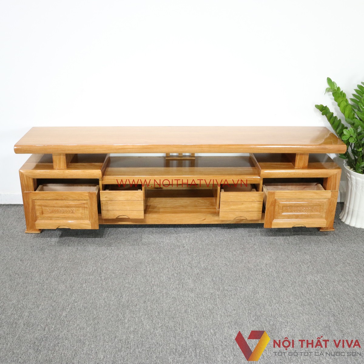 Kệ Tivi Gỗ Đinh Hương 4 Hộc Kéo Đẹp Giá Rẻ