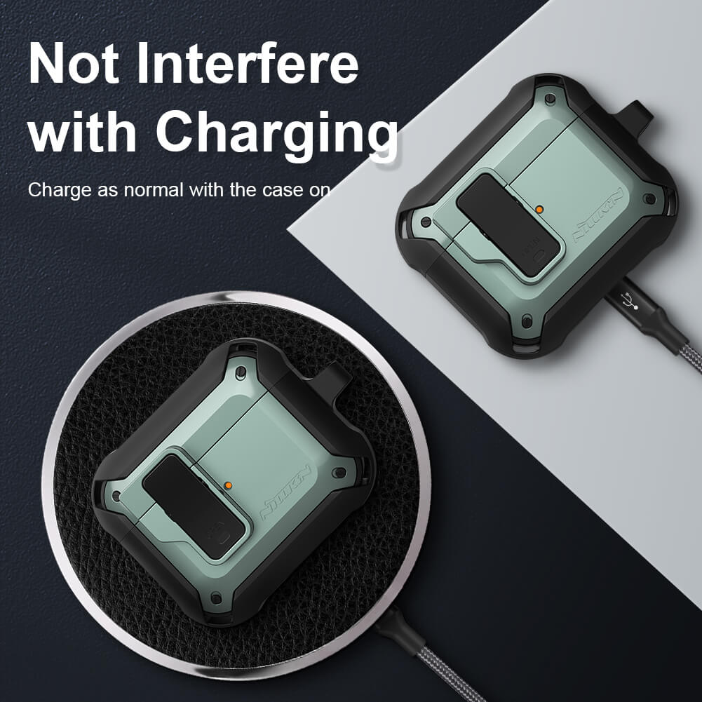 Bao case chống sốc dành cho Apple airpods 3 có nút mở nắp hiệu Nillkin Bounced Protective case - hàng nhập khẩu