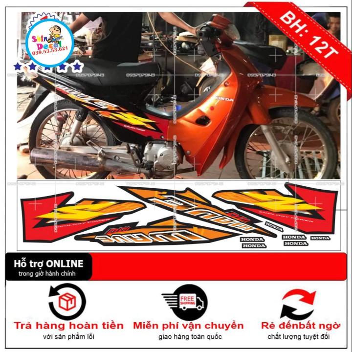 Tem xe wave S nhỏ đời đầu đỏ đen