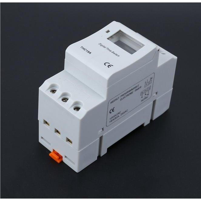 Công tắc hẹn giờ lập trình điện tử THC15A chuyên dụng lắp tủ điện