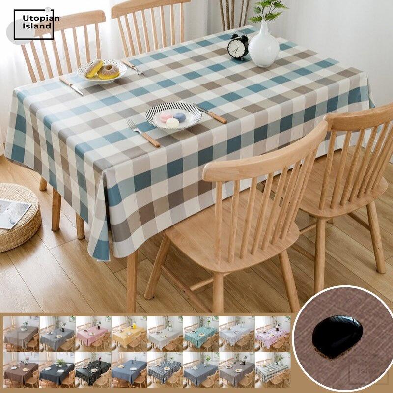 Stain Tablecloth Waterproof PVC Table Cloth Oilcloth On Table Solid Color Tablecloth Rectangular Tablecloths