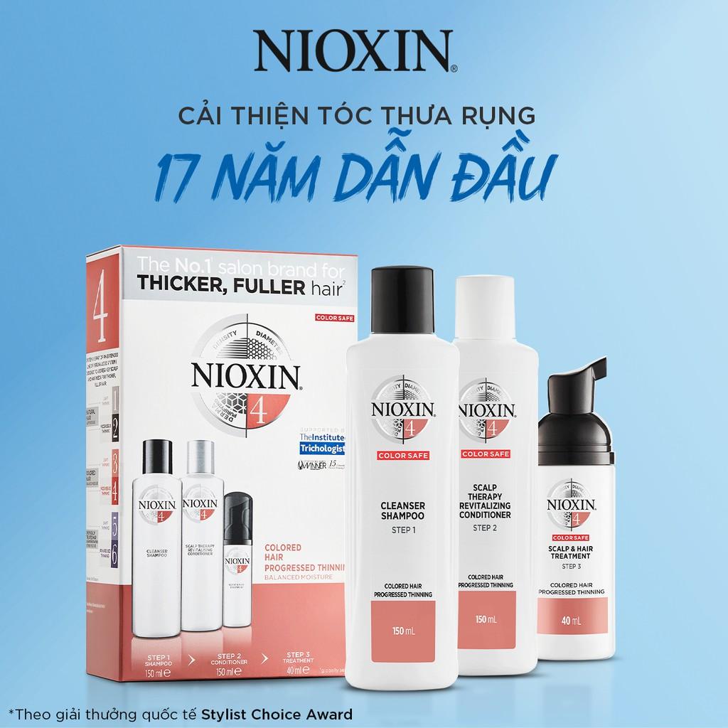 Bộ Chăm Sóc Tóc Nioxin 4 Dành Cho Tóc Nhuộm, Thưa Mỏng Và Rụng Nhiều Colored Treated Hair With Progressed Thinning