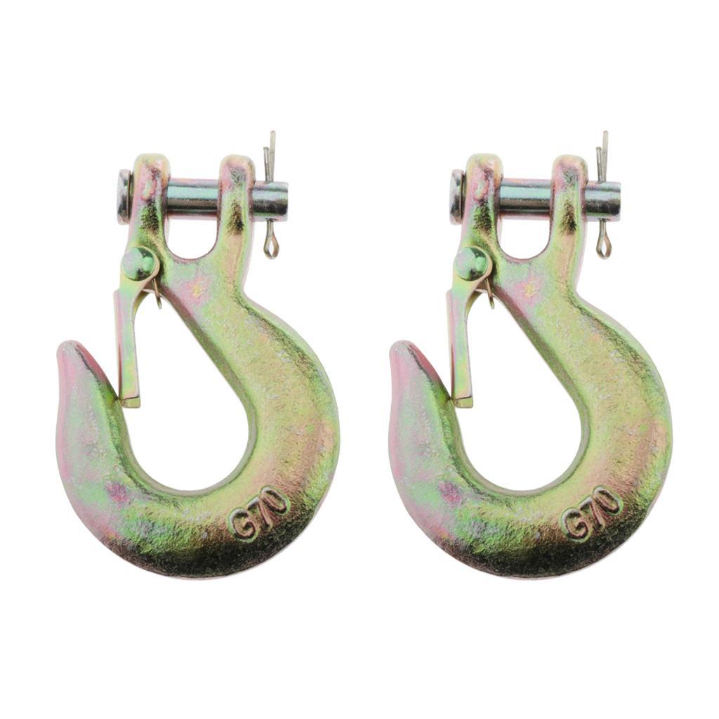 2 Pieces 1/4" Clevis Winch Hook Heavy Duty Slip Hook Zinc Plated Alloy