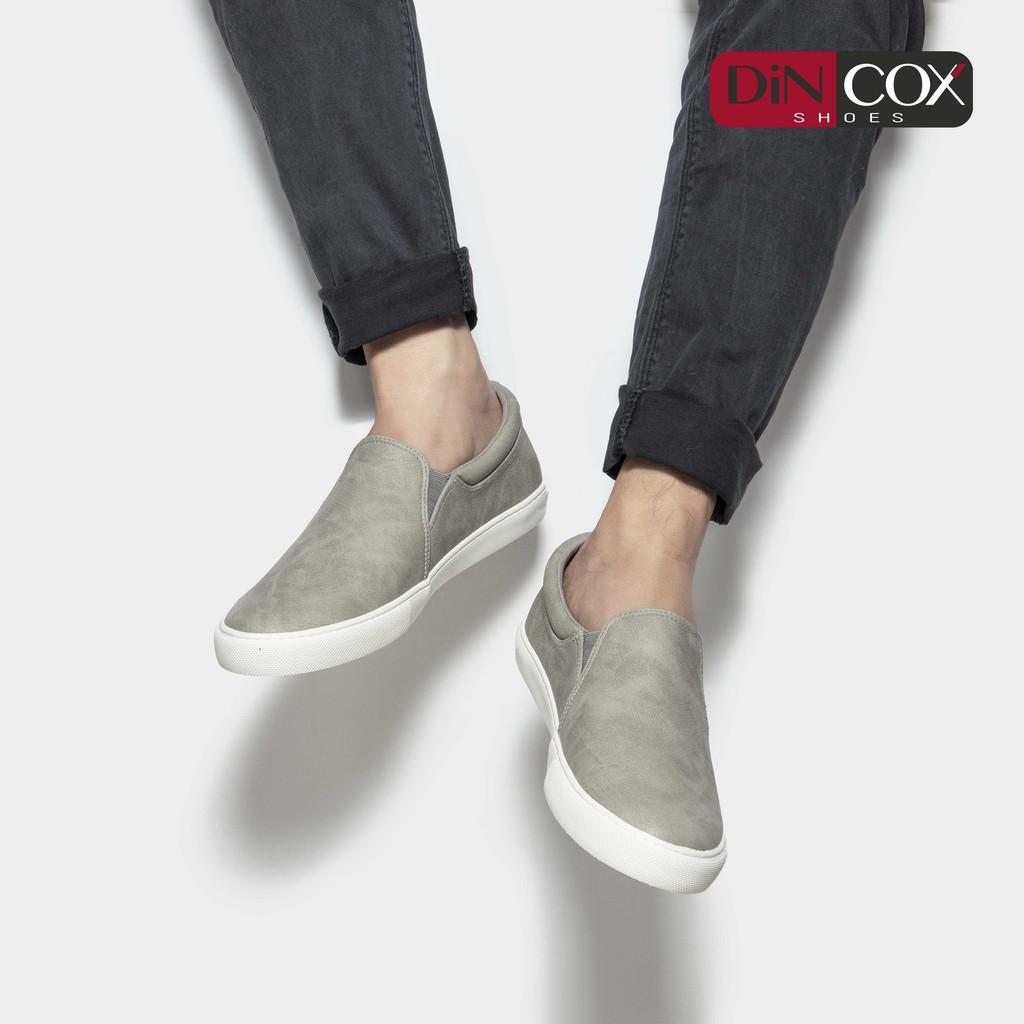 Giày Lười Sneaker Da Nam DINCOX C38 Đơn Giản, Lịch Lãm Grey