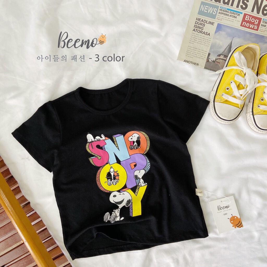 Áo phông unisex bé trai bé gái 3 màu trắng đen ghi Beemo AUS0002B