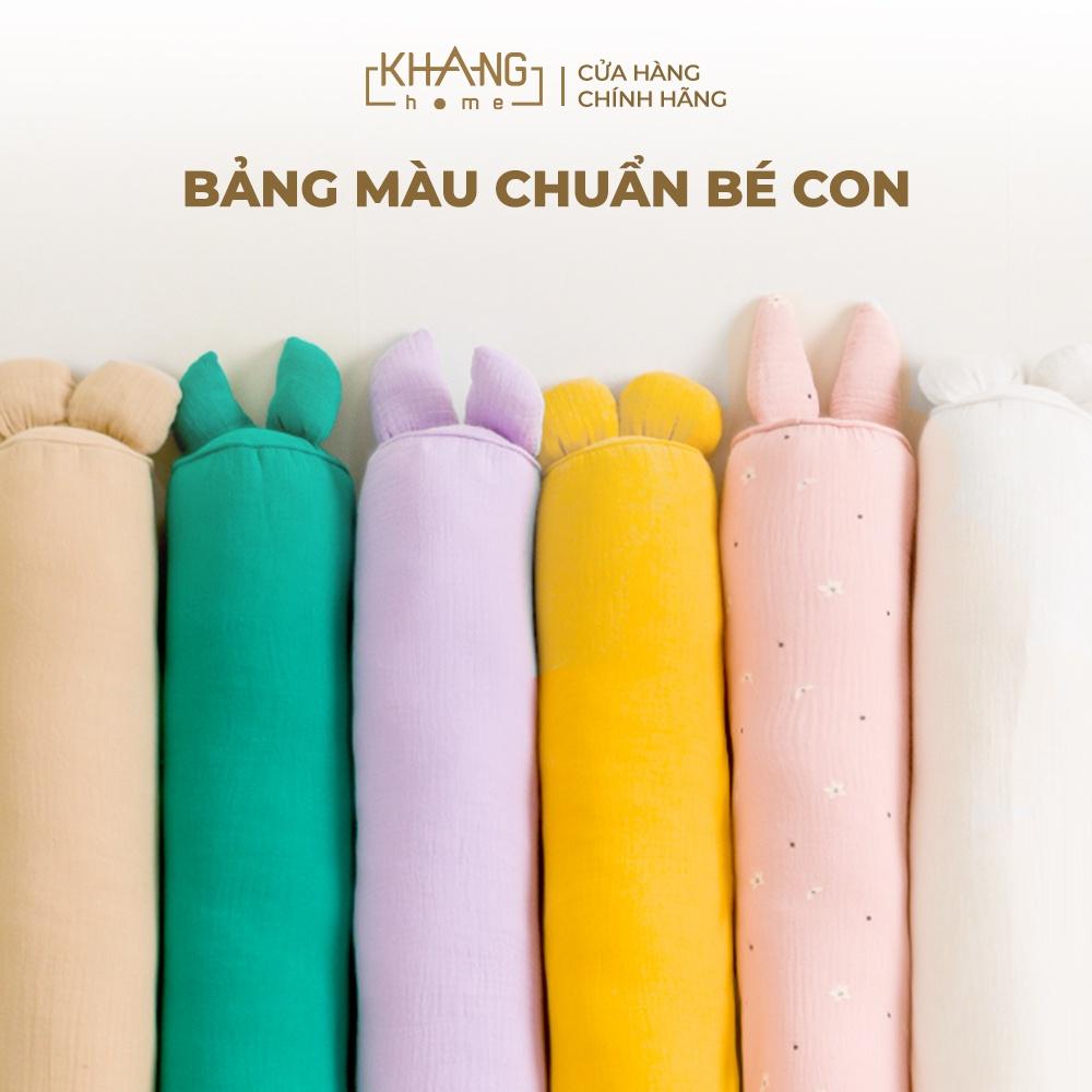 Gối Ôm Vải Xô Cho Trẻ Sơ Sinh Khang Home Thấm Hút Tốt 12x60cm