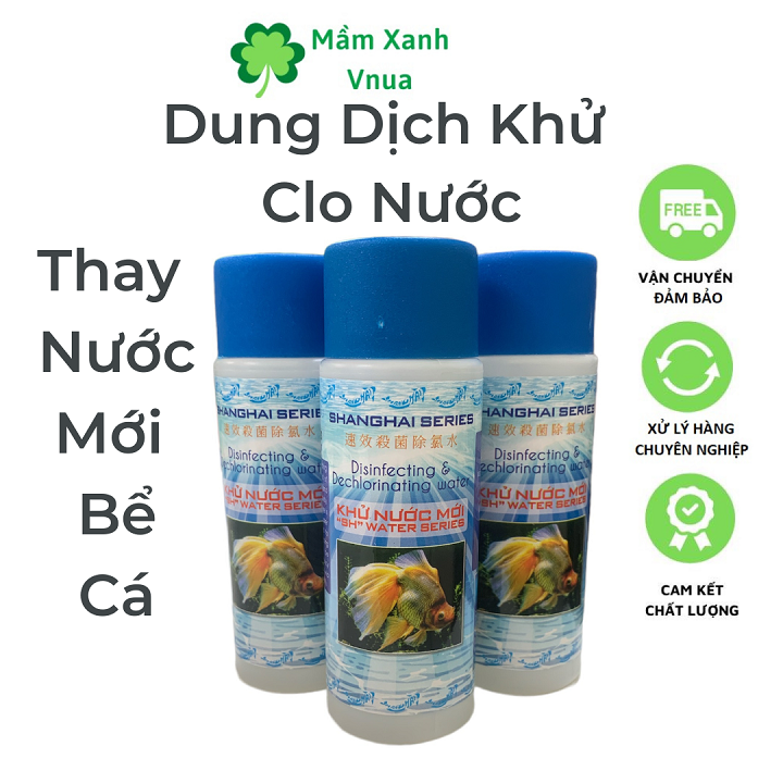 Dung Dịch Khử Nước Clo Mới Cho Hồ Cá Cảnh Shanghai - Dung Dịch Thay Nước Mới - Chai 200Gr