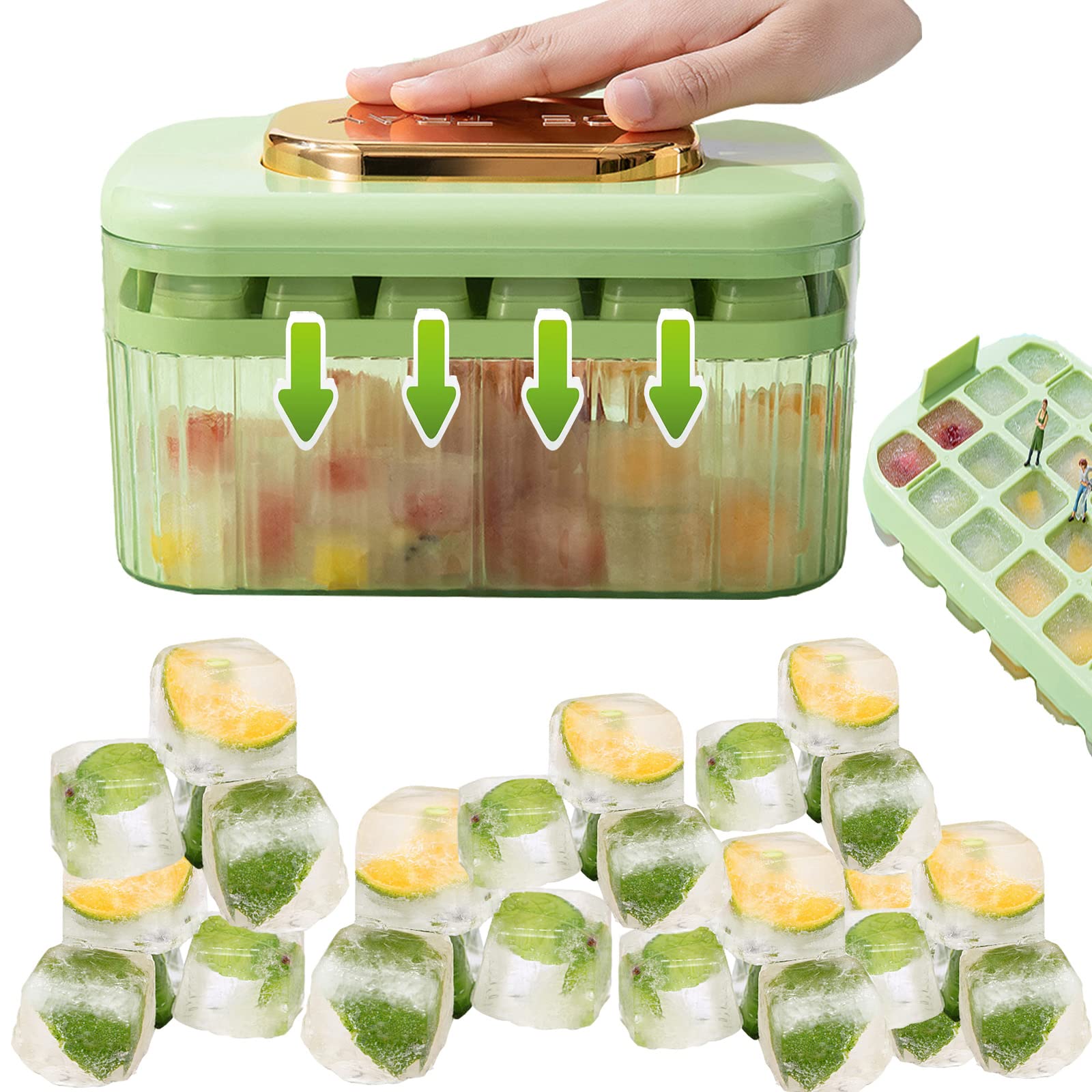 Bộ khay làm đá,ép lấy đá, đựng đá KACHEEG ICE TRAY