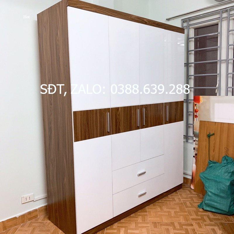 Tủ quần áo gỗ công nghiệp phủ bóng