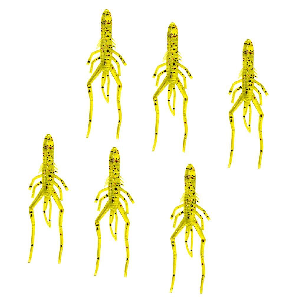 6pcs Simulation Artificial Soft Plastic Worm Fishing Lure Baits