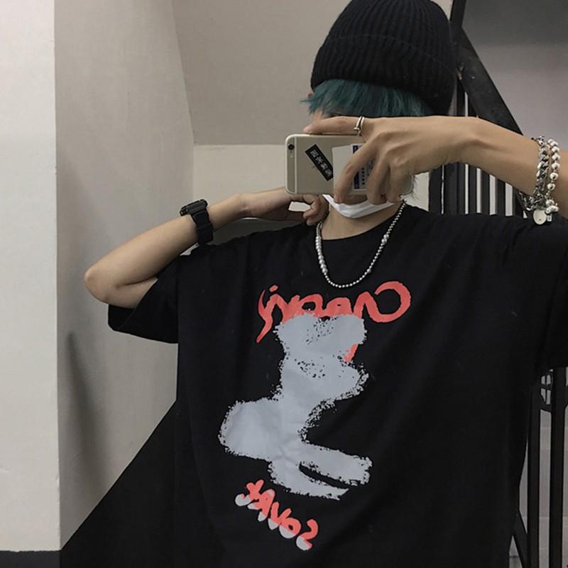 Áo Thun Ngắn Tay In Họa Tiết Graffiti Phong Cách Hàn Quốc