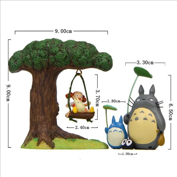 Mô hình Totoro và các bạn bên cây cổ thụ móc xích đu thích hợp dựng tiểu cảnh, DIY
