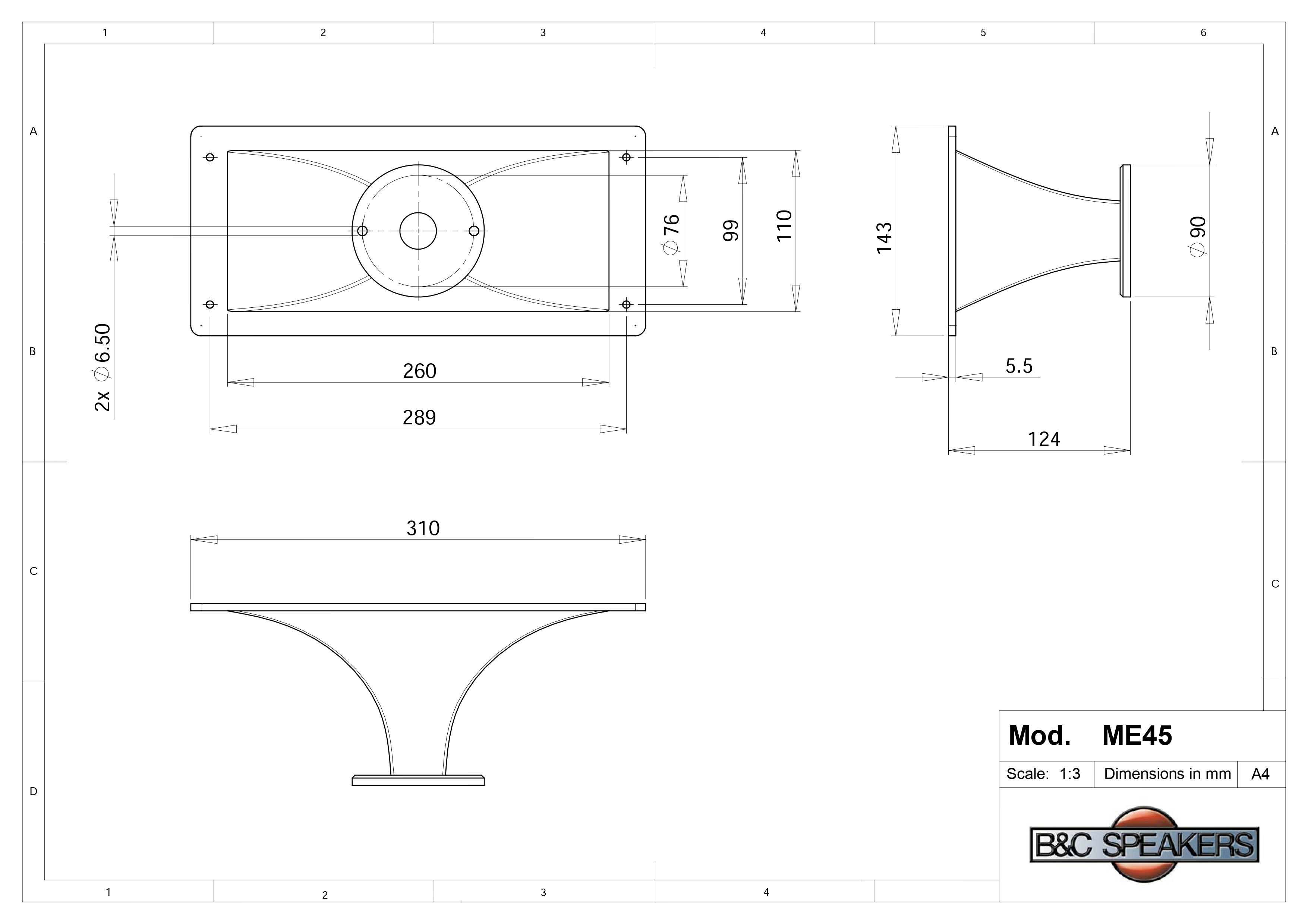 Họng Loa Treble B&C SPEAKERS ME45 – Hàng Chính Hãng