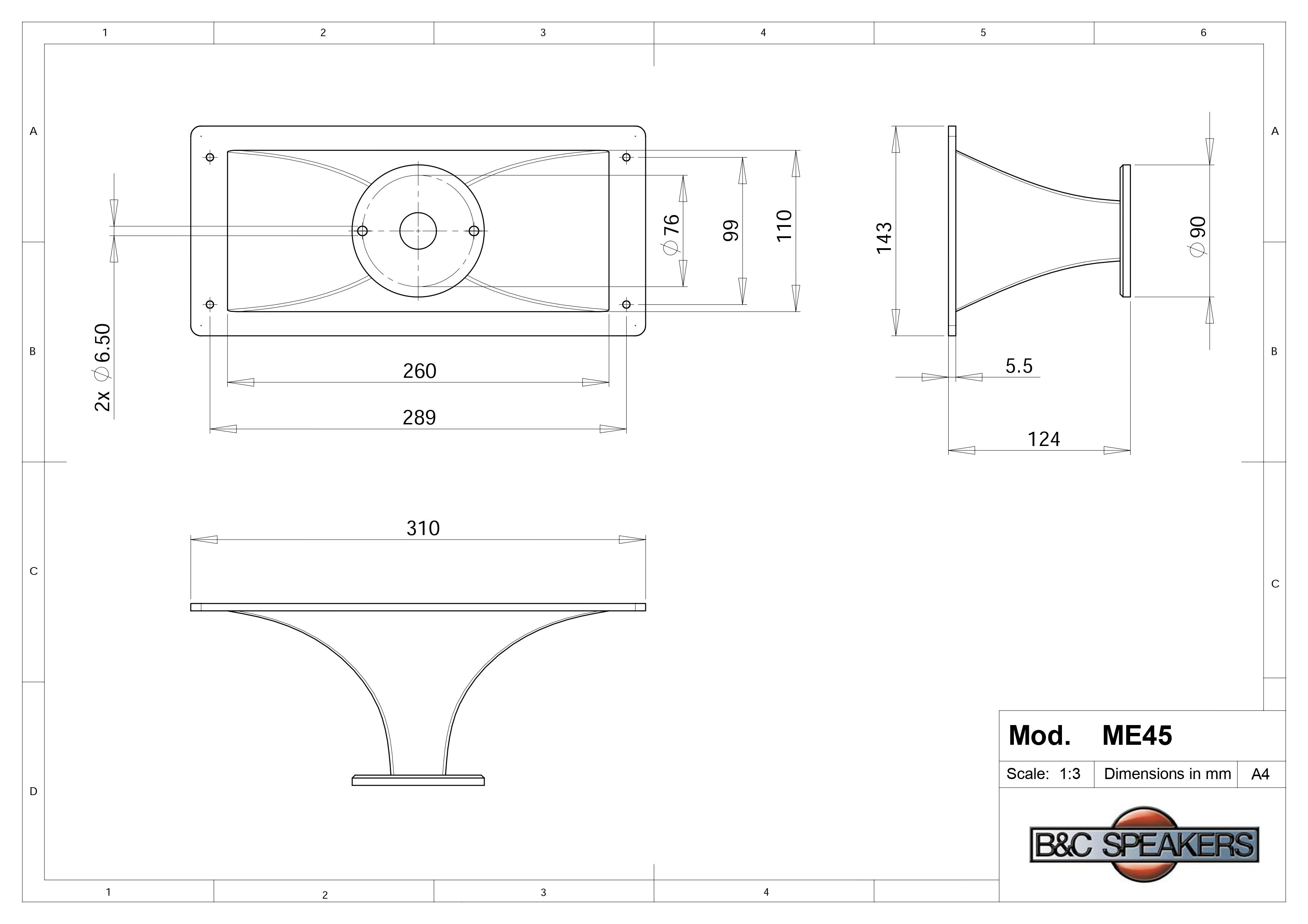 Họng Loa Treble B&amp;C SPEAKERS ME45 ( 1 cái)  – Hàng Chính Hãng