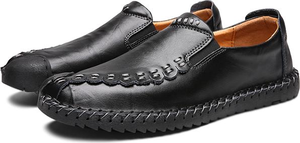 Korean style slip-on shoes Breathable wear-resistant casual leather shoes