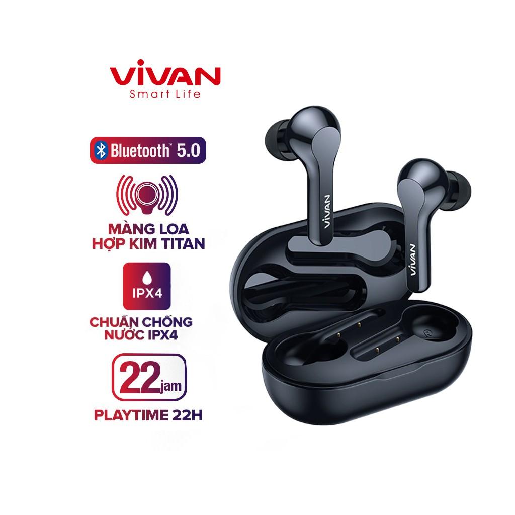 Tai Nghe Bluetooth Cảm Ứng TWS VIVAN Liberty, Playtime Đến 22H, Chống Nước IPX4 - Hàng Chính Hãng