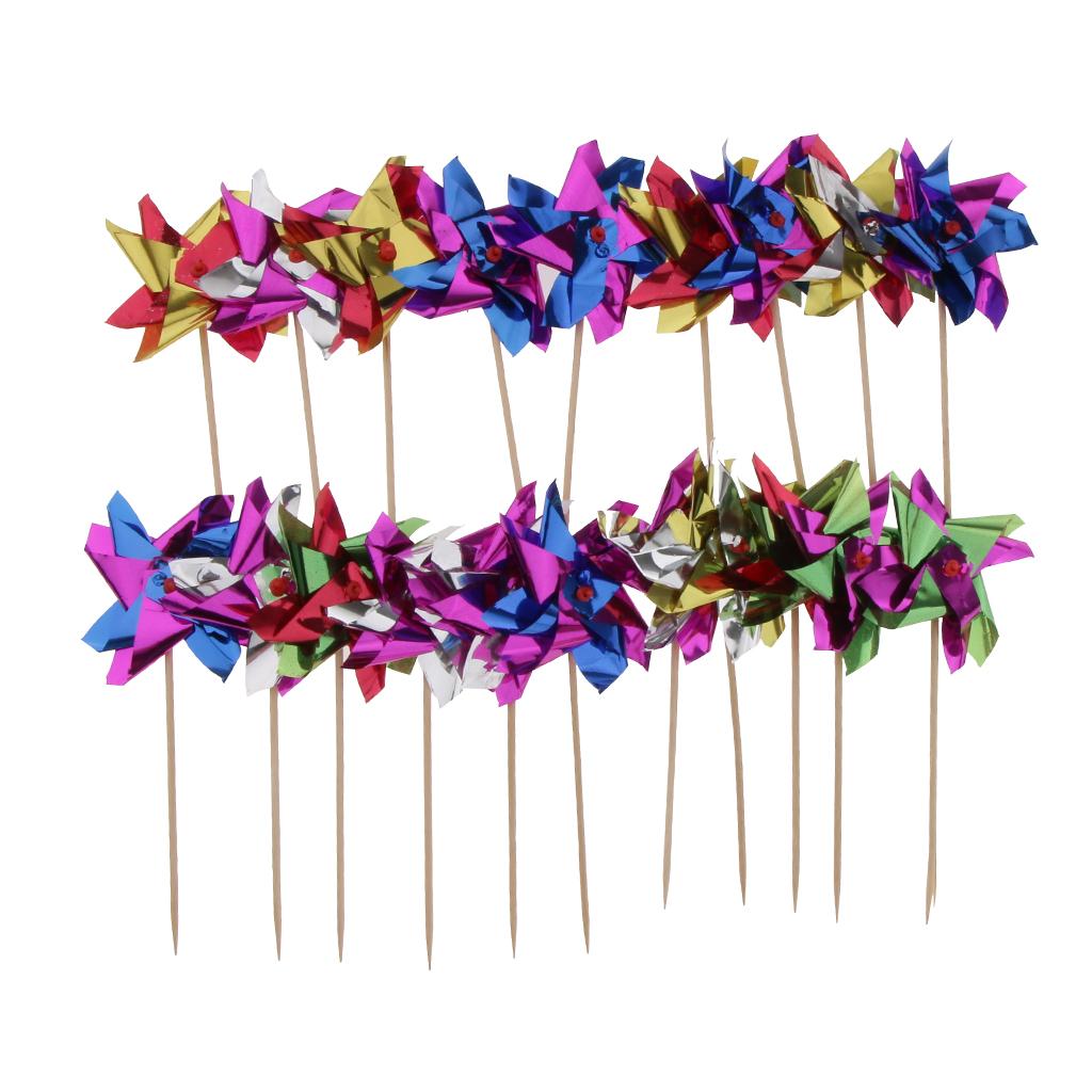 50pcs Foil Windmill Fruit Sticks Cocktail Picks Party Table Decoration