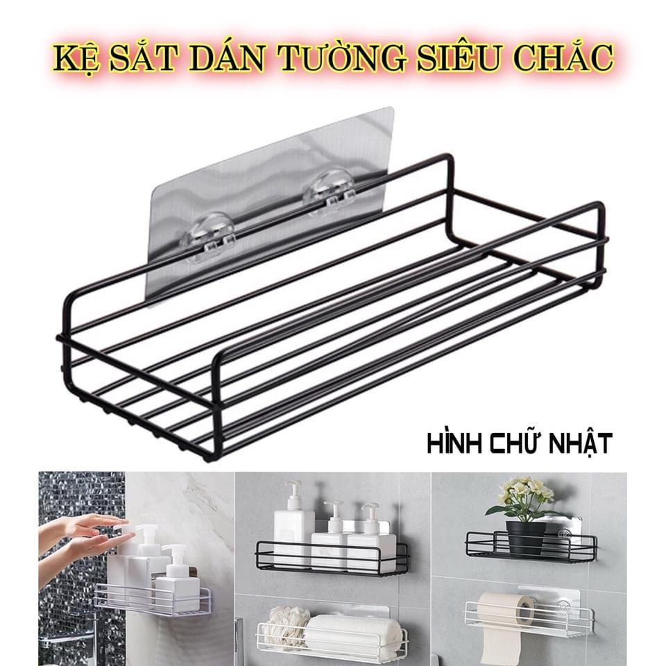 Combo 10 Kệ góc - kệ chữ nhật đa năng dán tường siêu chắc màu đen