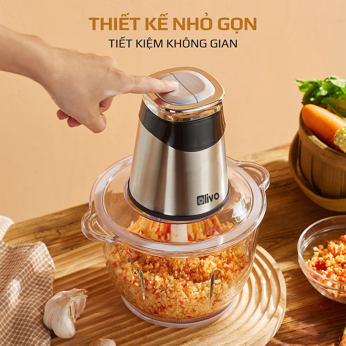 Máy Xay Thịt Đa Năng OLIVO FC21 Dung Tích 2.1L - Công Suất 500W - Thương Hiệu Mỹ