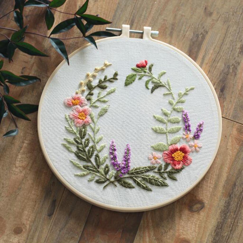 Flower Embroidery Kit Pre-printed Chinese Cross Stitch Complete Needlework Kits