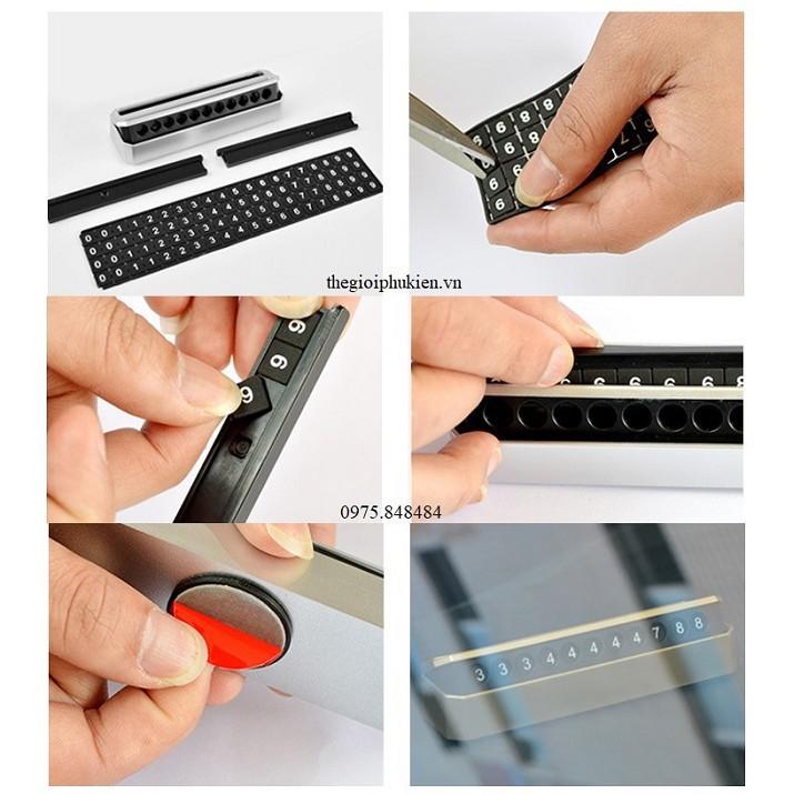 Bảng số điện thoại cao cấp đặt, gắn trên táp lô, taplo xe hơi, ô tô