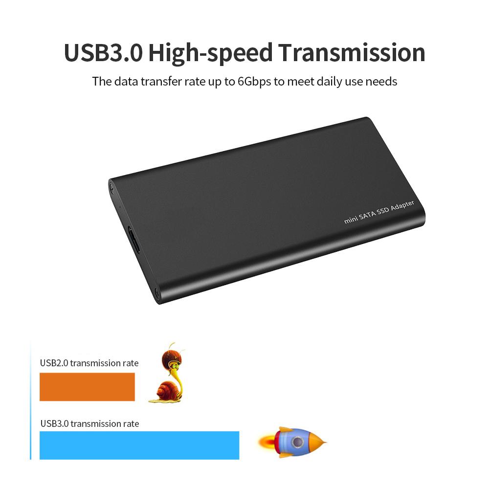 Vỏ bọc USB3.0 đến mSATA SSD Di động Bộ điều hợp ổ cứng thể rắn mSATA tốc độ cao